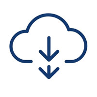 Product catalogs and certificates download icon